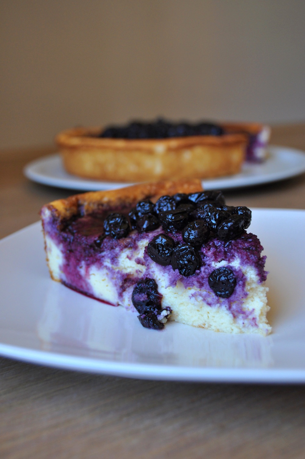 Gâteau au fromage blanc et compotée de&nbsp;myrtilles
