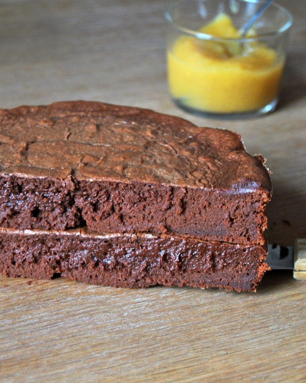 Fondant chocolat à la compote de&nbsp;pommes