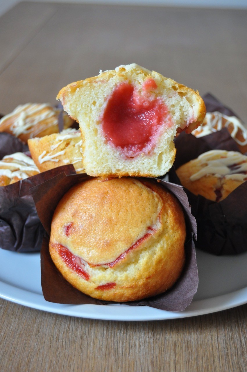 Muffins cœur fondant fruits rouges