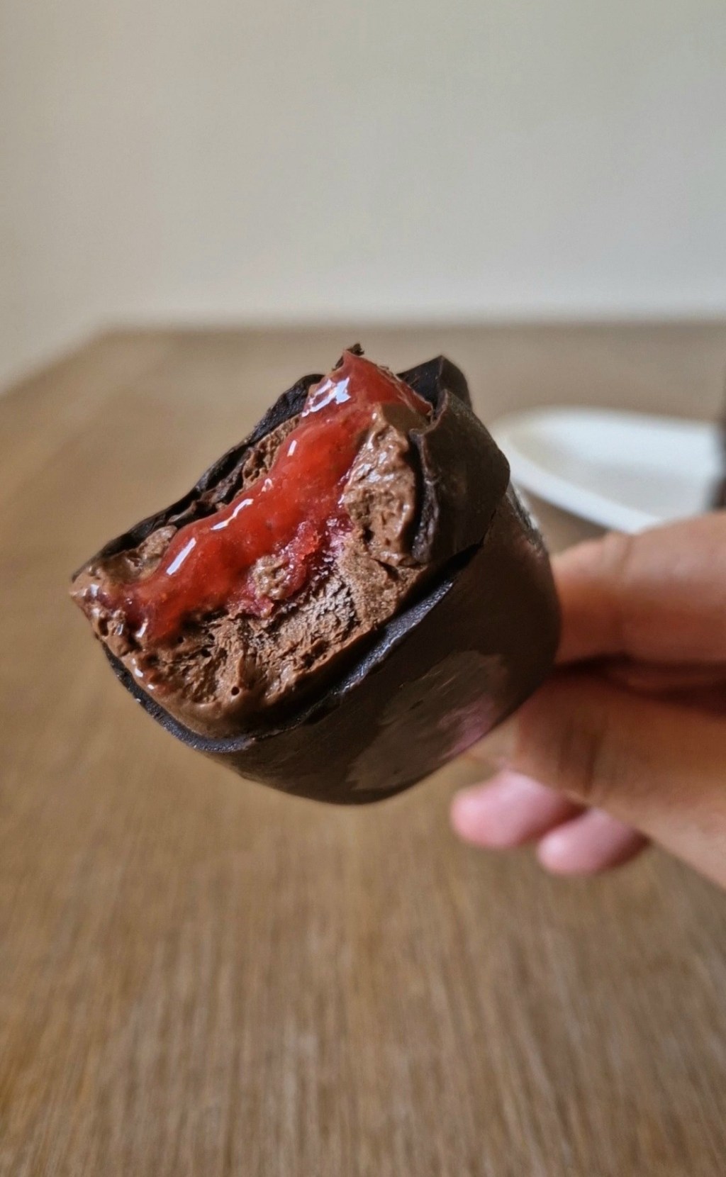 Magnum maison – Chocolat et cœur&nbsp;fraise