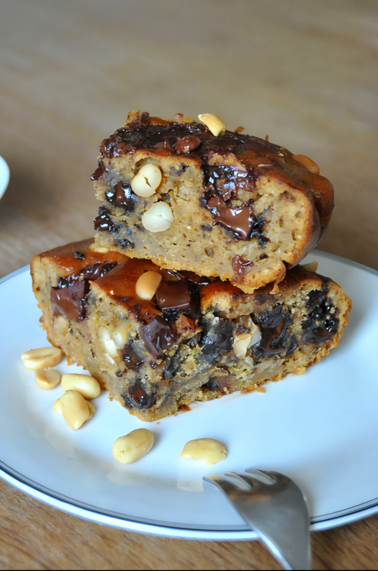 Gâteau léger banane-cacahuètes et chocolat