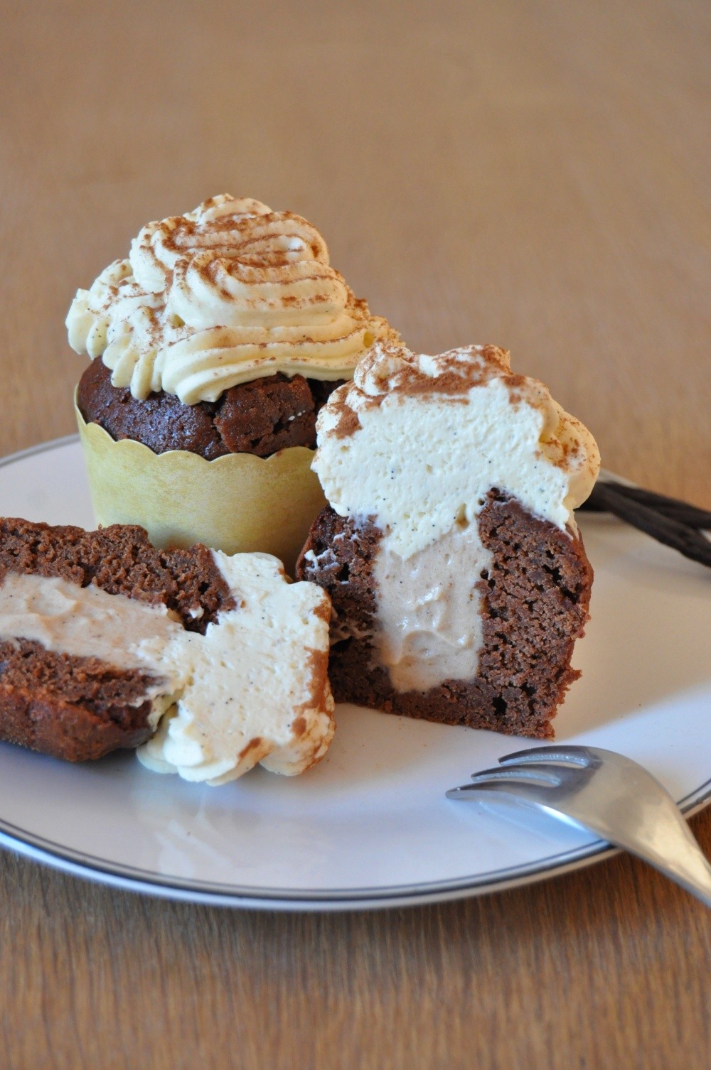 Cupcakes chocolat-marron et glaçage&nbsp;vanille