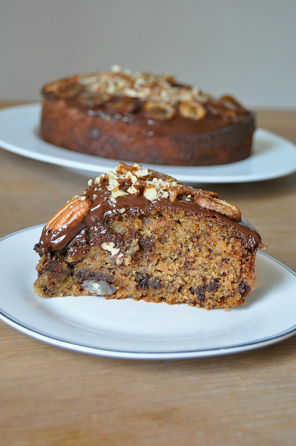 Gâteau banane chocolat et noix de pécan
