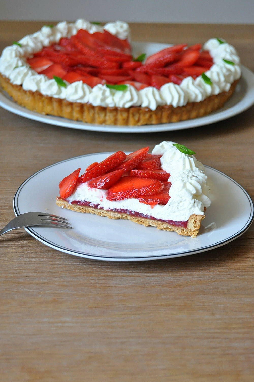Tarte aux fraises et crème chantilly mascarpone